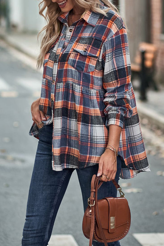 Relaxed Fit Plaid Button-Up Shirt