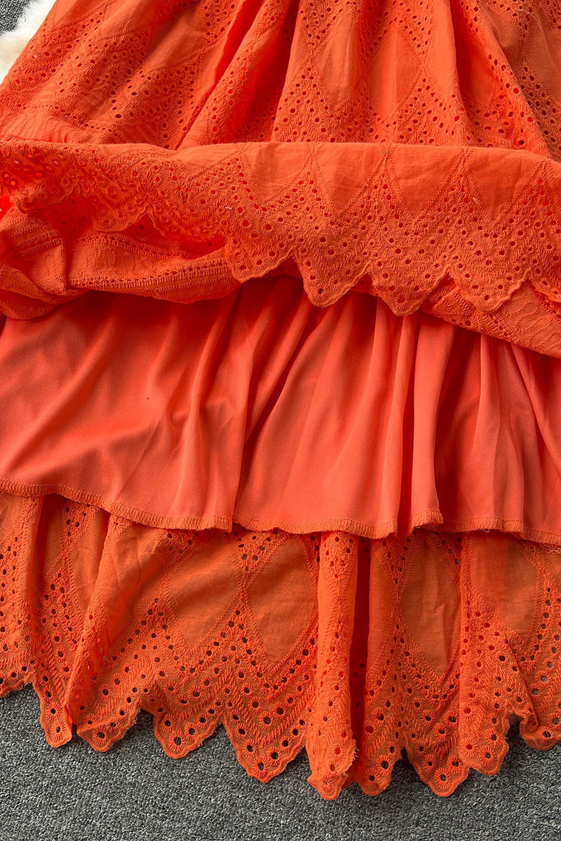Eyelet Sleeveless Button-Down Dress