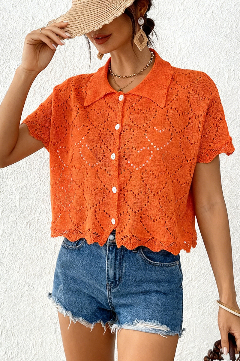 Chic Crochet Button-Up Cover-Up