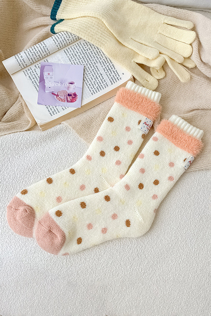 Cozy Polka Dot Knit Socks