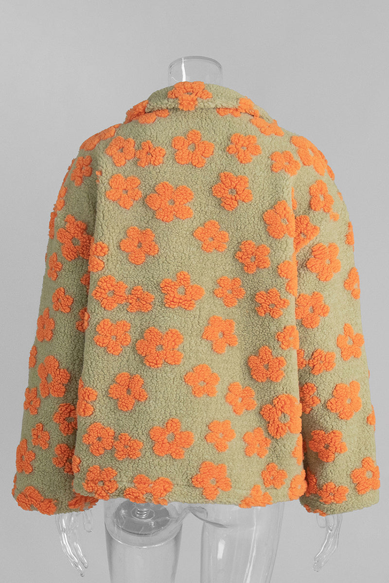 Floral Zip-Up Fleece Jacket