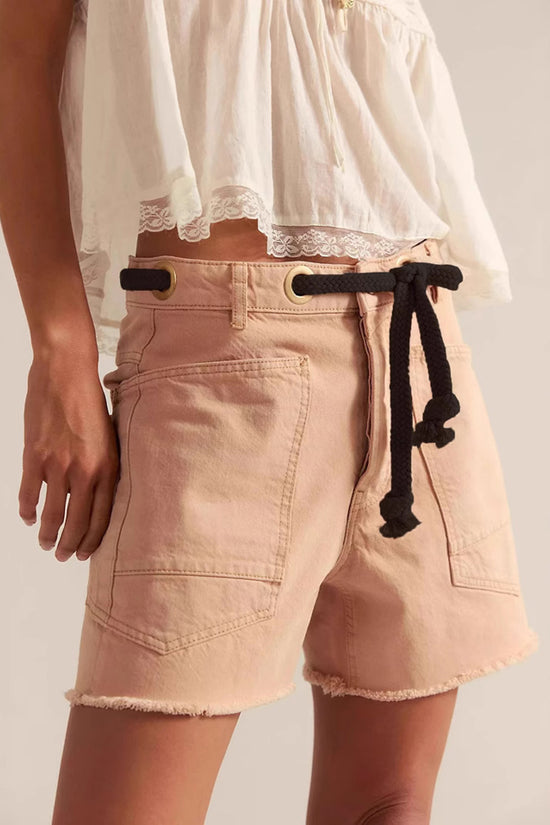 Drawstring Waist Denim Shorts