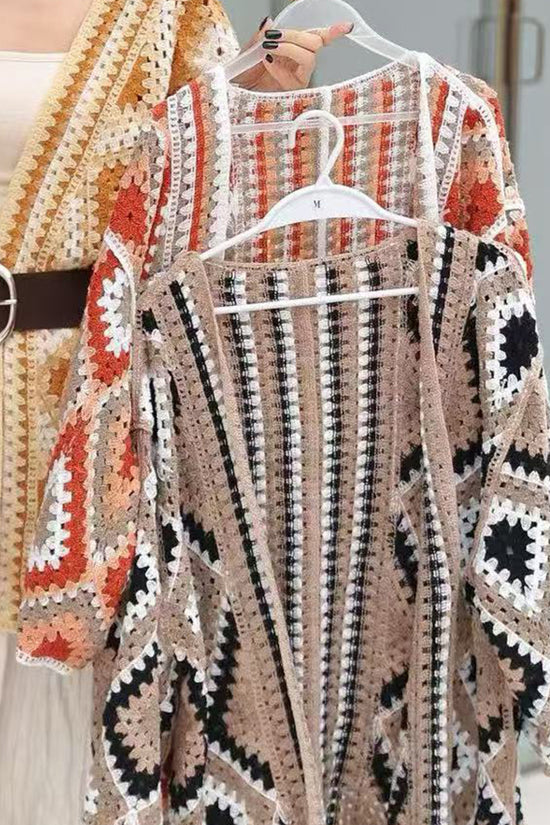 Vibrant Patterned Crochet Shrug