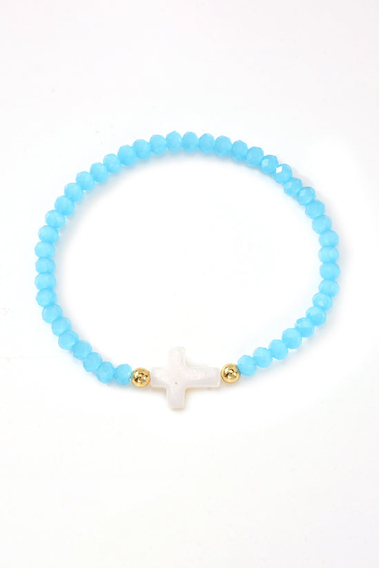 Elegant Beaded Cross Bracelet