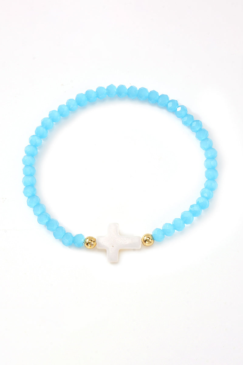 Elegant Beaded Cross Bracelet