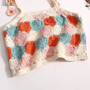 Colorful Crochet Patchwork Tank Top