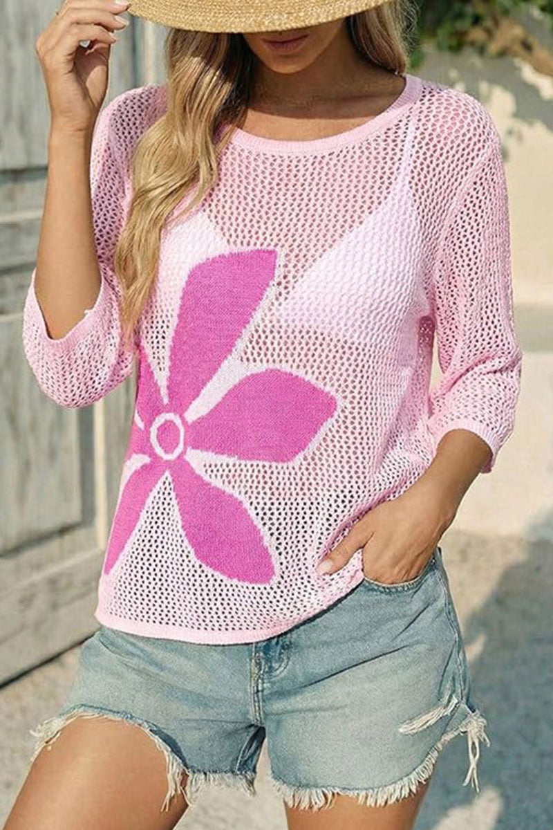 Floral Mesh Cover-Up Top