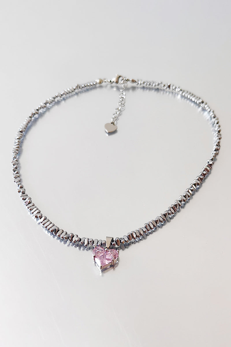 Heart Pendant Beaded Necklace