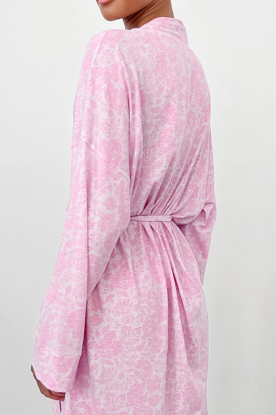 Floral Pattern Kimono Pajama Set
