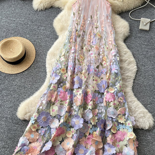 Floral Sleeveless Casual Maxi Dress