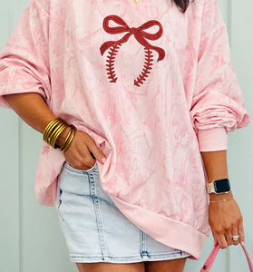 Tie Dye Camo Bow Mock Neck Sweatshirt