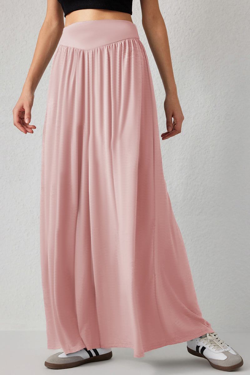 Flowing Wide-Leg Casual Pants