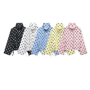 Polka Dot Drawstring Blazer
