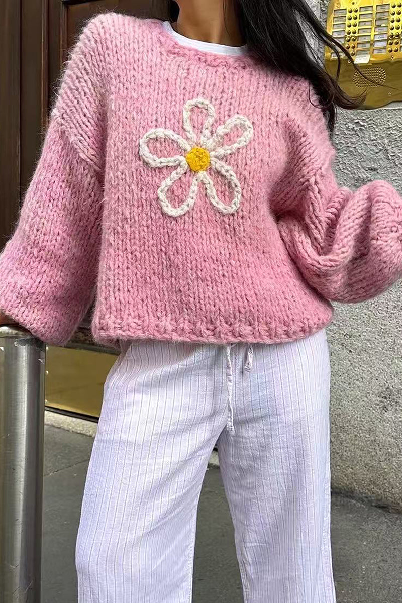 Floral Detail Knit Sweater