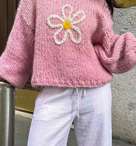 Floral Detail Knit Sweater