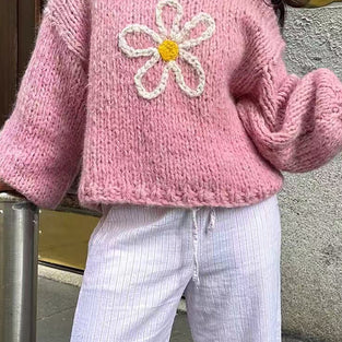 Floral Detail Knit Sweater