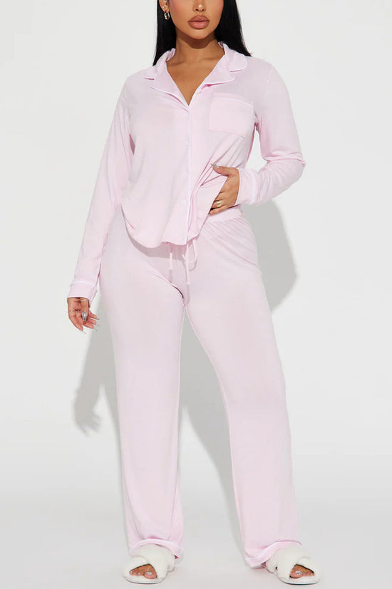 Relaxed Fit Long Sleeve Loungewear Set