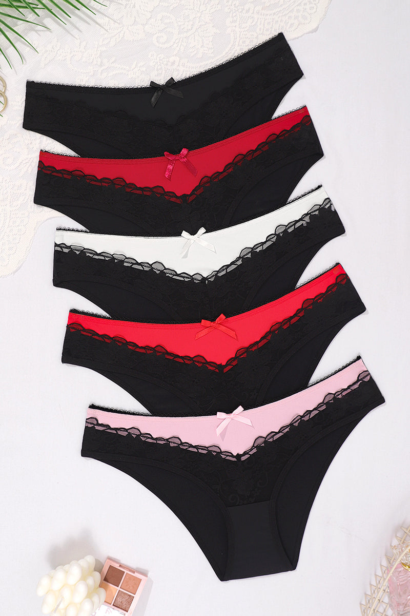 Lace Bow Detail Bikini Panties