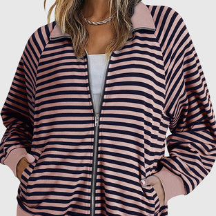 Striped Zip-Up Jacket