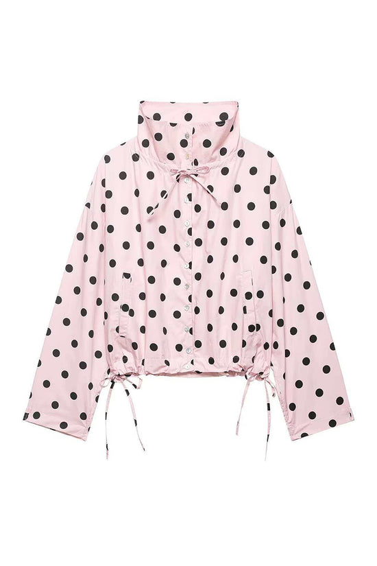 Polka Dot Collared Jacket