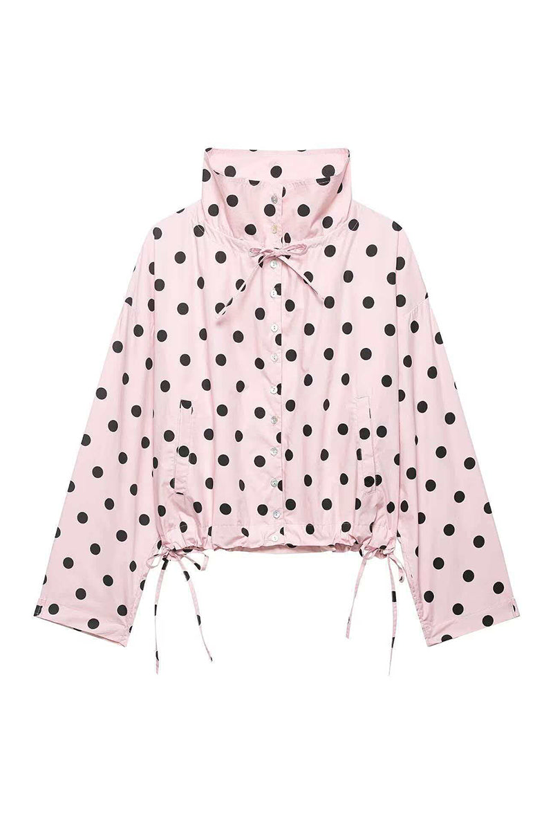 Polka Dot Collared Jacket
