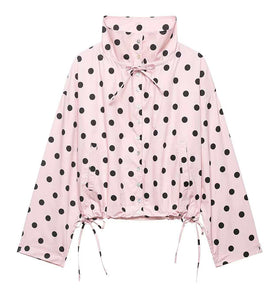 Polka Dot Collared Jacket