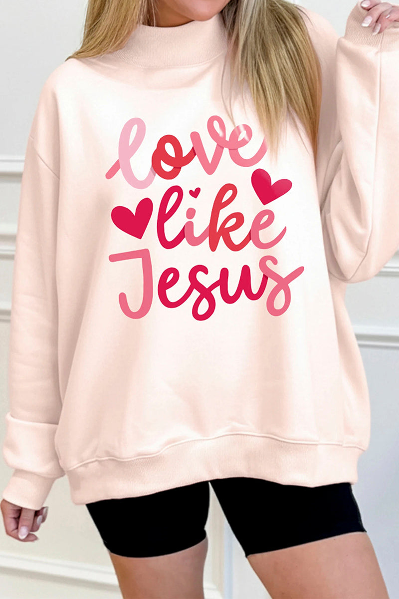 Love Like Jesus Mock Neck Graphic Sweatshirt
