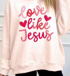 Love Like Jesus Mock Neck Graphic Sweatshirt