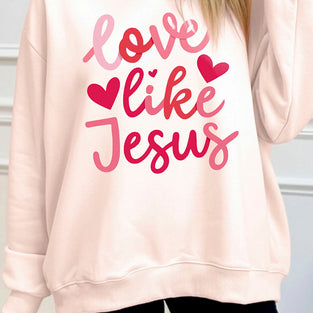 Love Like Jesus Mock Neck Graphic Sweatshirt