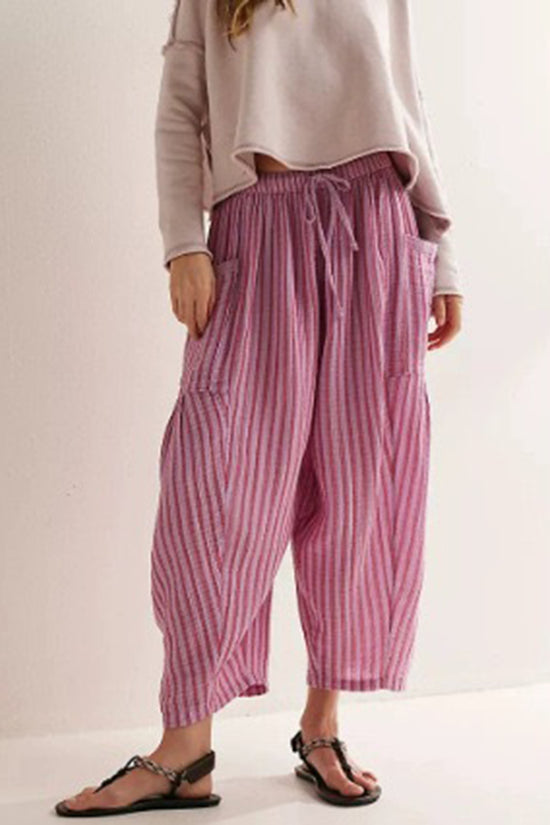 Relaxed Fit Drawstring Casual Pants
