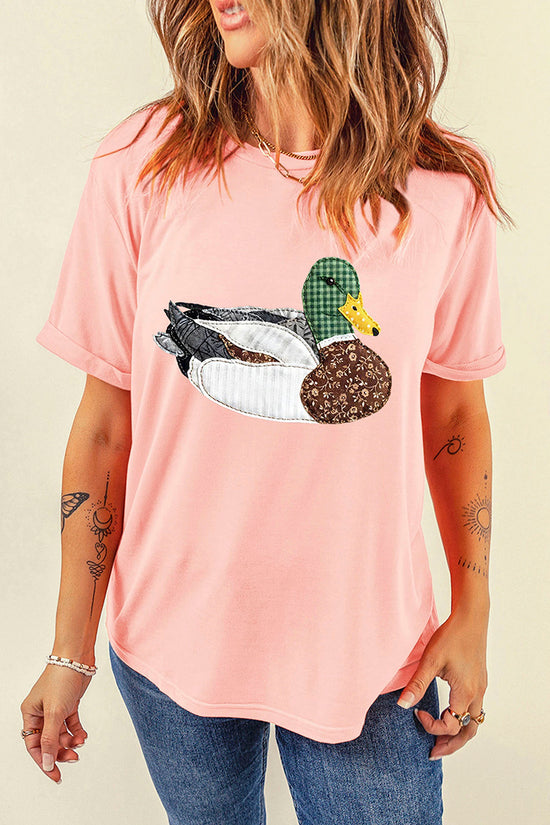 Quilted Mallard Casual Round Neck Tee