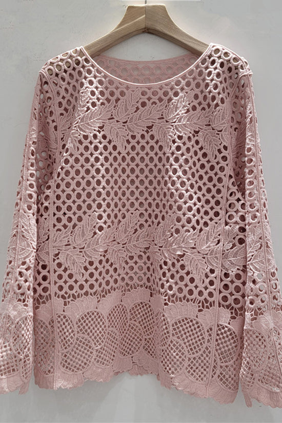 Elegant Patterned Openwork Top