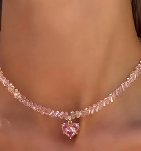 Sparkling Heart Pendant Necklace