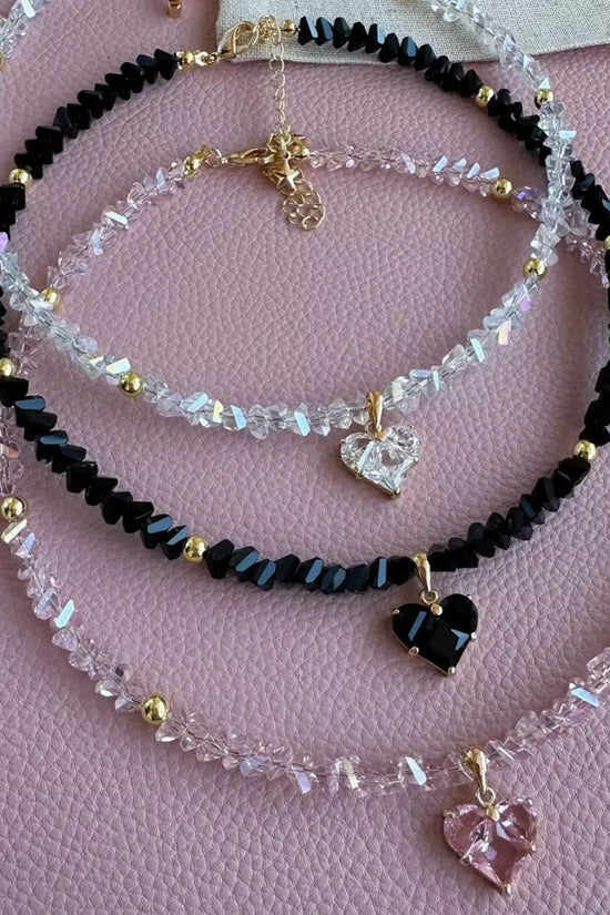 Crystal Heart Charm Necklace