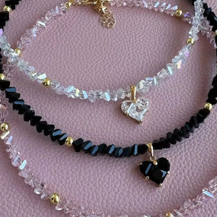 Crystal Heart Charm Necklace