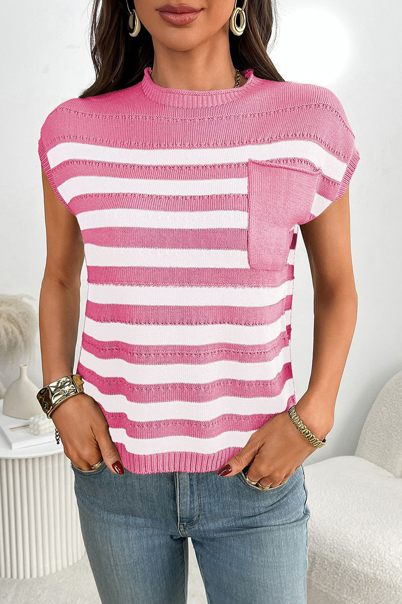 Striped Sleeveless Sweater Vest