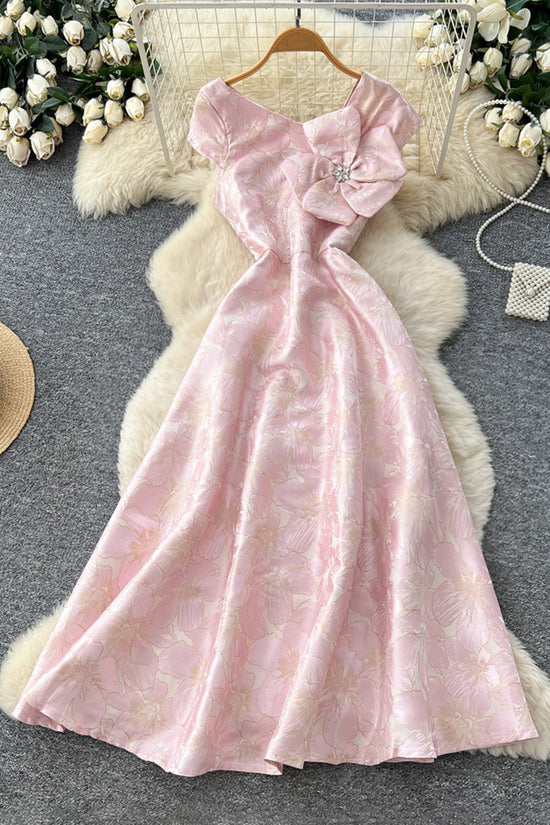 Floral Bow Casual Maxi Dress