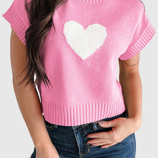 Heart Detail Sleeveless Sweater Vest