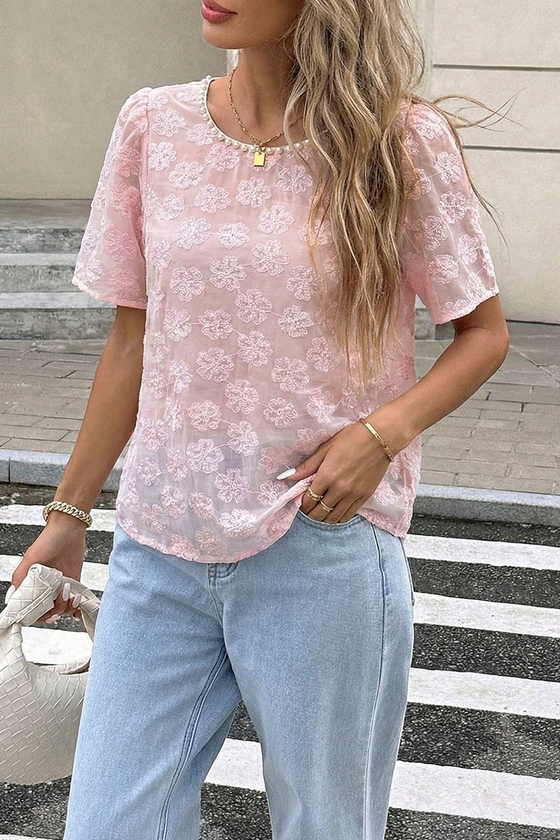 Floral Sheer Puff Sleeve Top