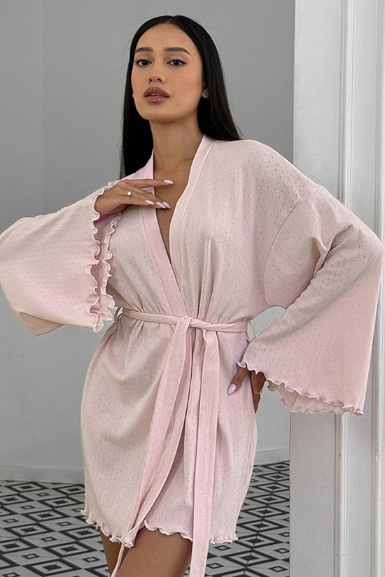 Elegant Flared Sleeve Loungewear Robe