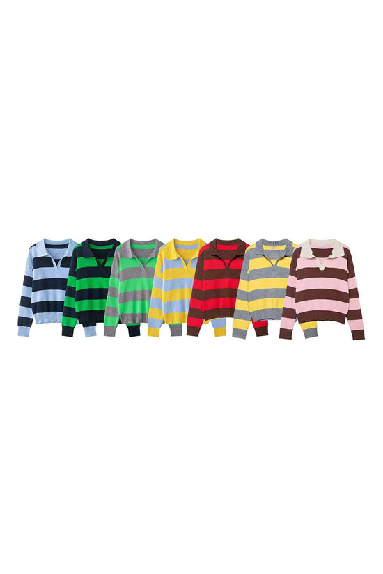 Striped V-Neck Sweater