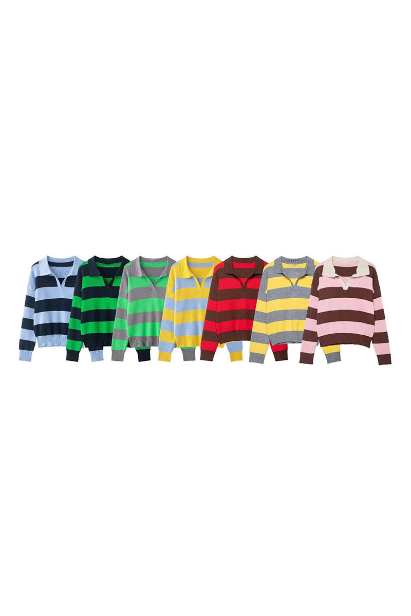 Striped V-Neck Sweater