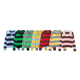 Striped V-Neck Sweater