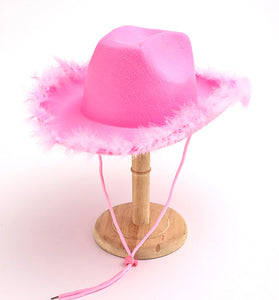 Feather Trimmed Cowboy Hat