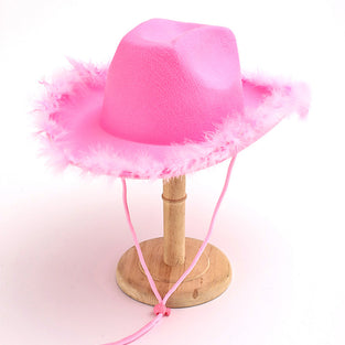 Feather Trimmed Cowboy Hat