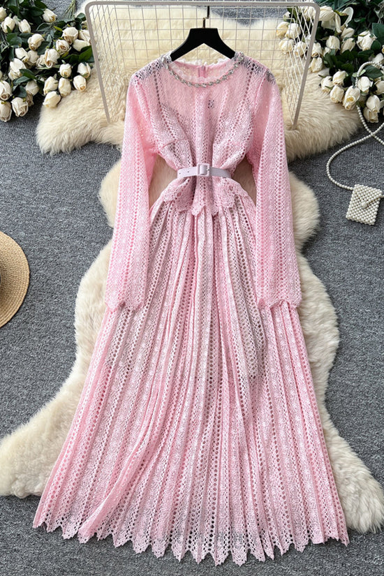 Elegant Long-Sleeve Lace Dress