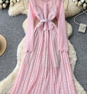 Elegant Long-Sleeve Lace Dress