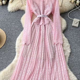 Elegant Long-Sleeve Lace Dress