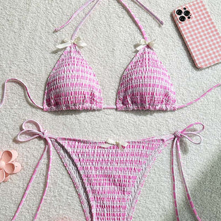Stylish Textured Bikini Set