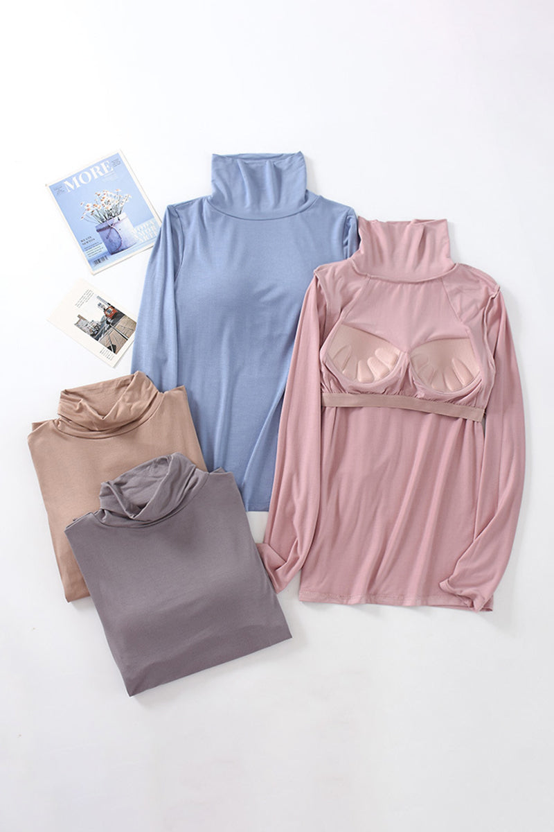 High Neck Long Sleeve Bodycon Top